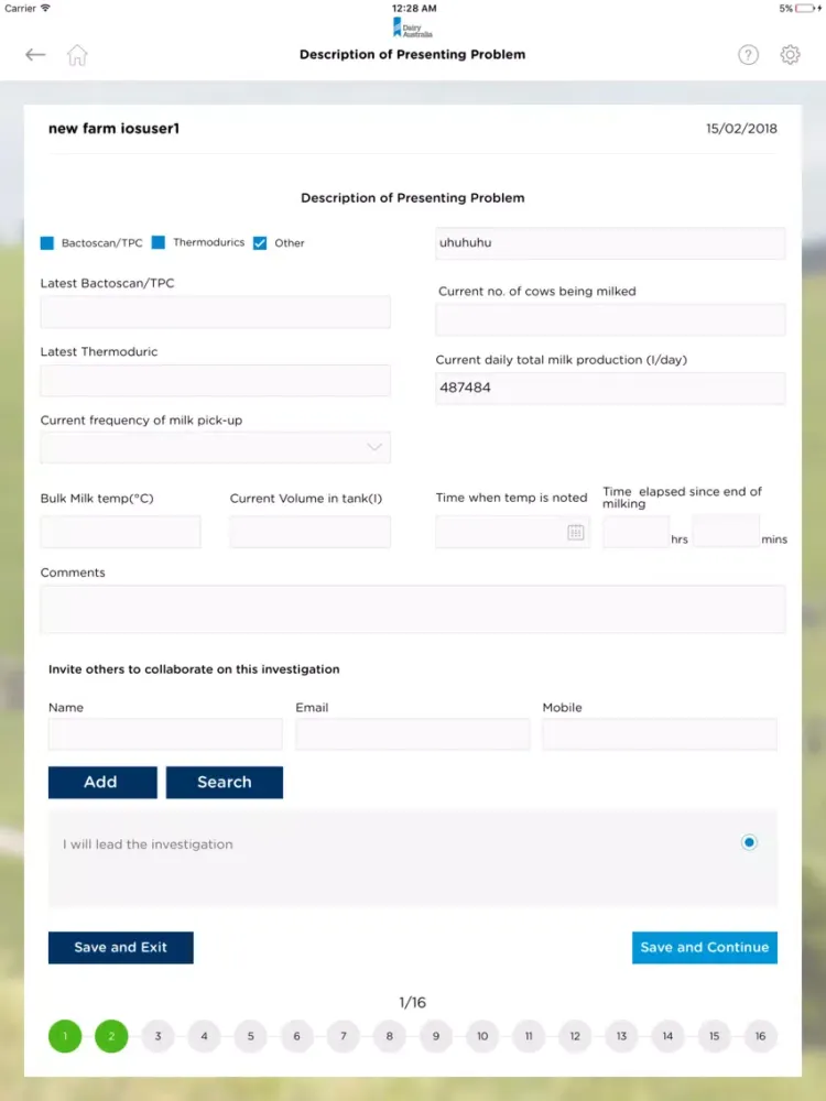 Zrzuty ekranu Dairy Hygiene iPad 