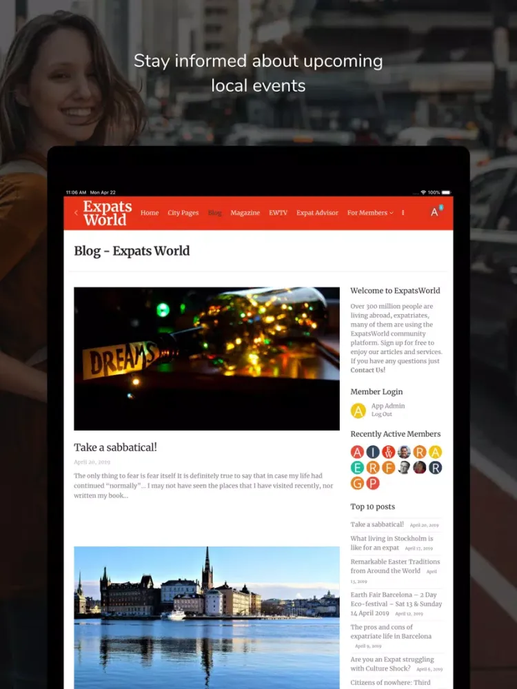 ExpatsWorld iPad 应用截图