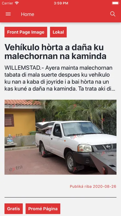 Capturas de tela do Extra News