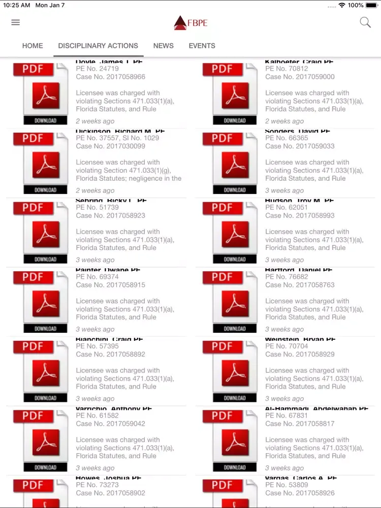 Tangkapan skrin FBPE iPad 