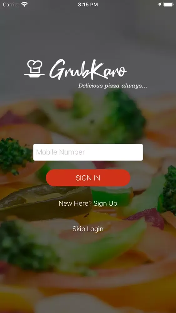ภาพหน้าจอของ Grub Karo Pizza