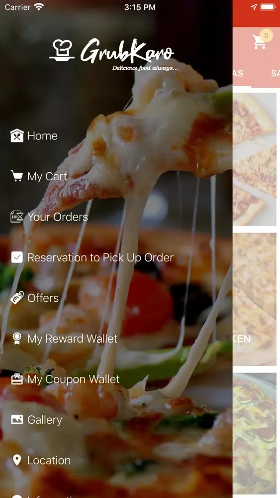 ภาพหน้าจอของ Grub Karo Pizza