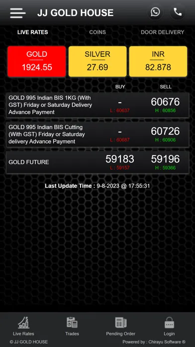 Tangkapan layar JJ Gold House Live
