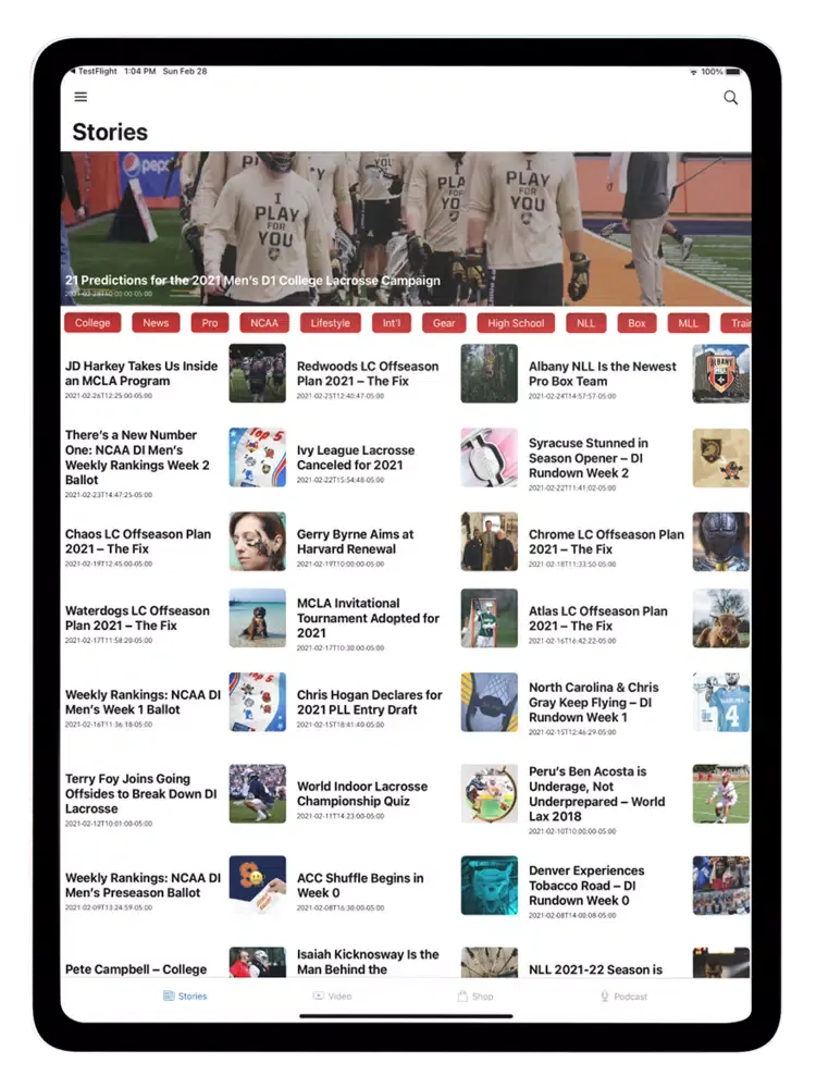 Lacrosse All Stars - Lax 24/7 iPad  스크린샷