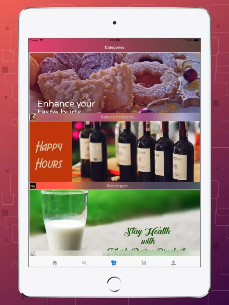 Tangkapan skrin Magento2 Hyperlocal Mobile App iPad 