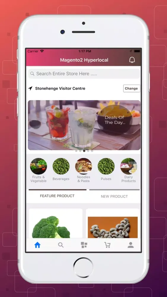 Tangkapan skrin Magento2 Hyperlocal Mobile App