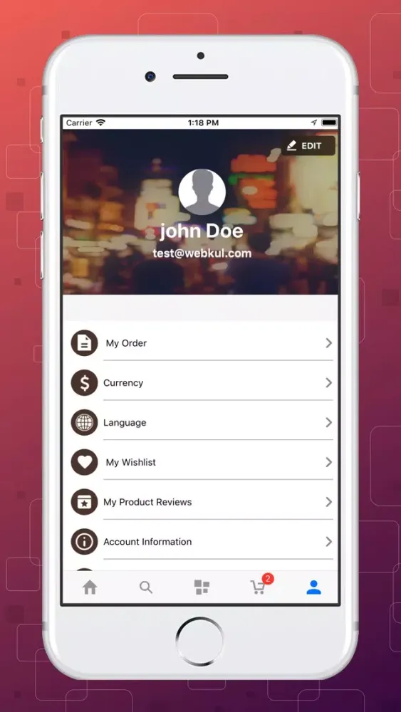 Tangkapan skrin Magento2 Hyperlocal Mobile App