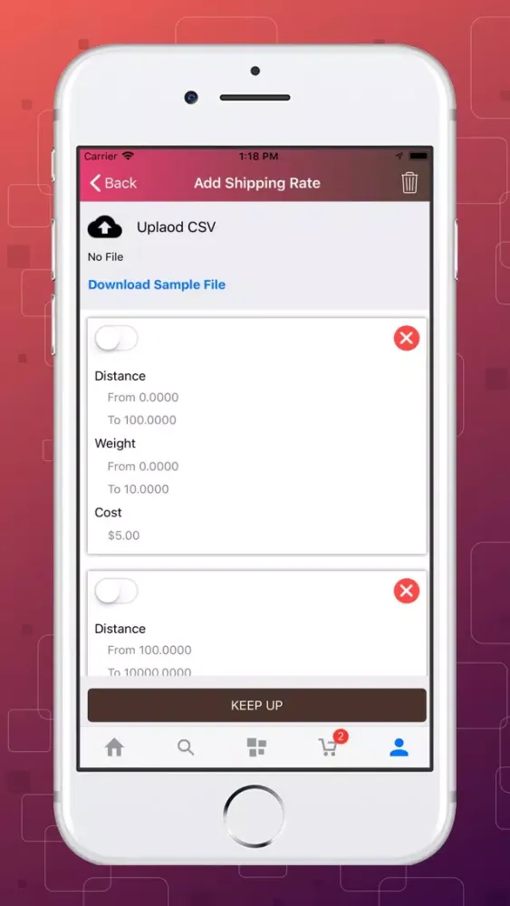 Tangkapan skrin Magento2 Hyperlocal Mobile App