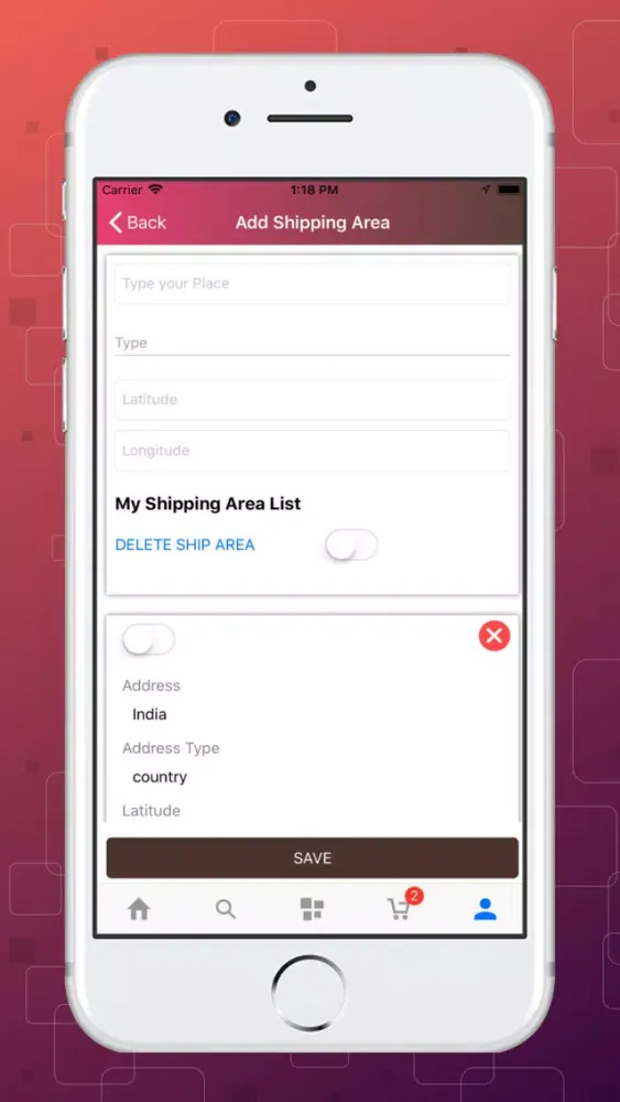 Tangkapan skrin Magento2 Hyperlocal Mobile App