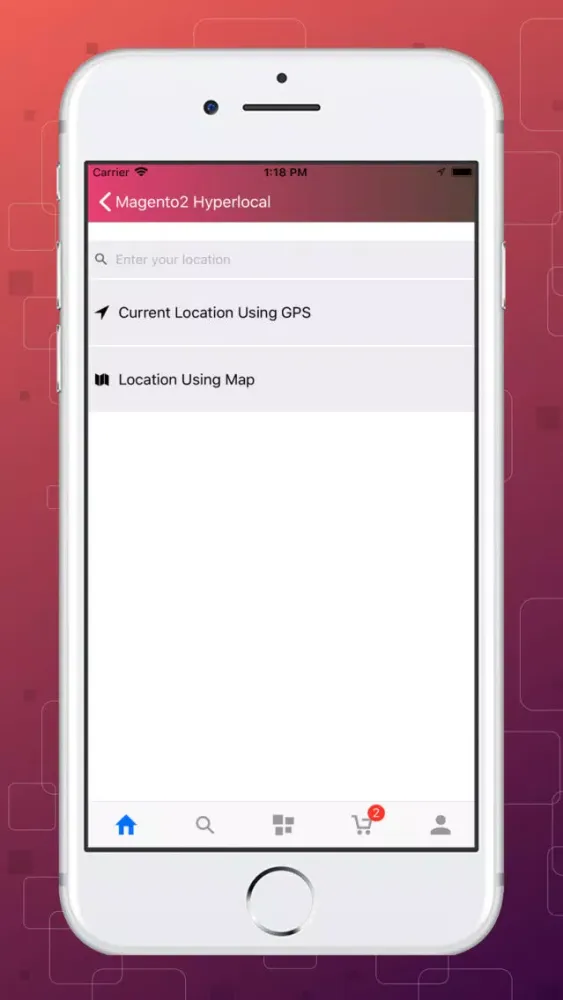 Tangkapan skrin Magento2 Hyperlocal Mobile App