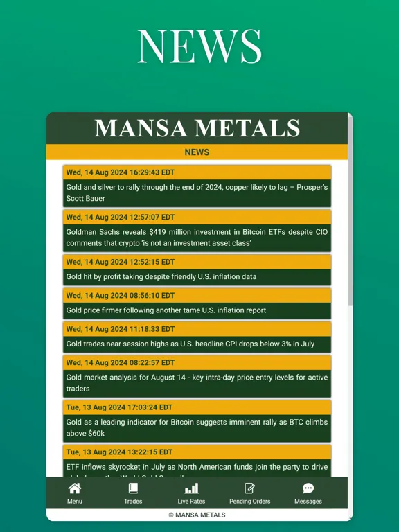 Screenshot di Mansa Metals iPad 