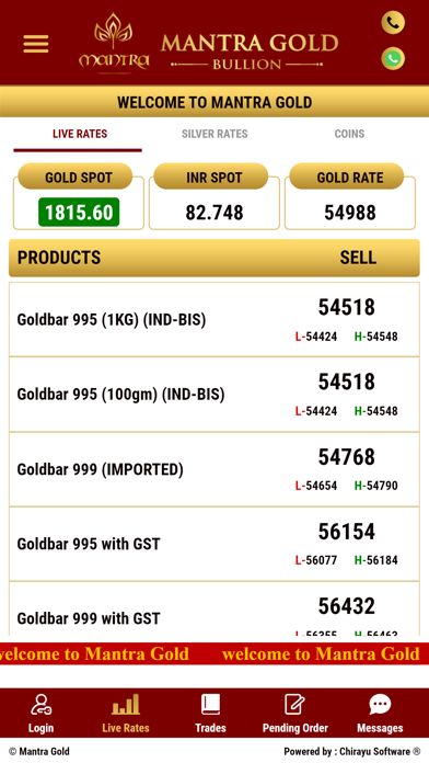 Mantra Gold Live سکرین شاٹس