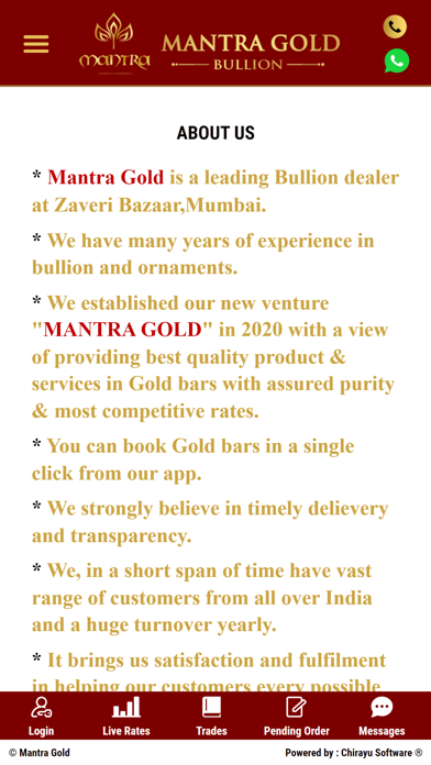 Mantra Gold Live سکرین شاٹس