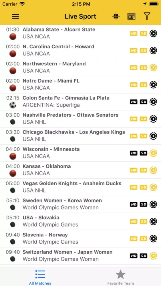 My Live Sport TV Screenshots