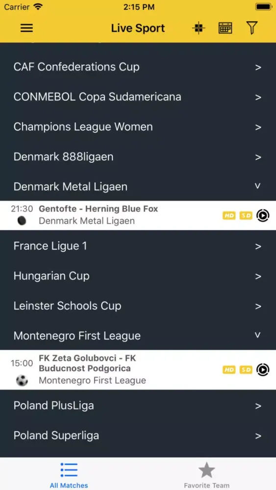 My Live Sport TV Screenshots