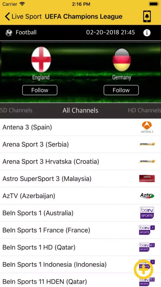 My Live Sport TV Screenshots