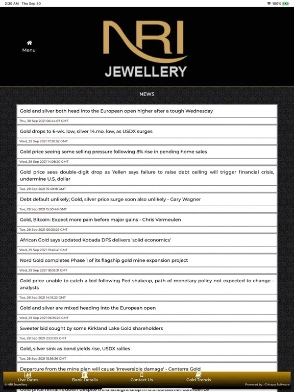 NRI Jewellery iPad  Screenshots