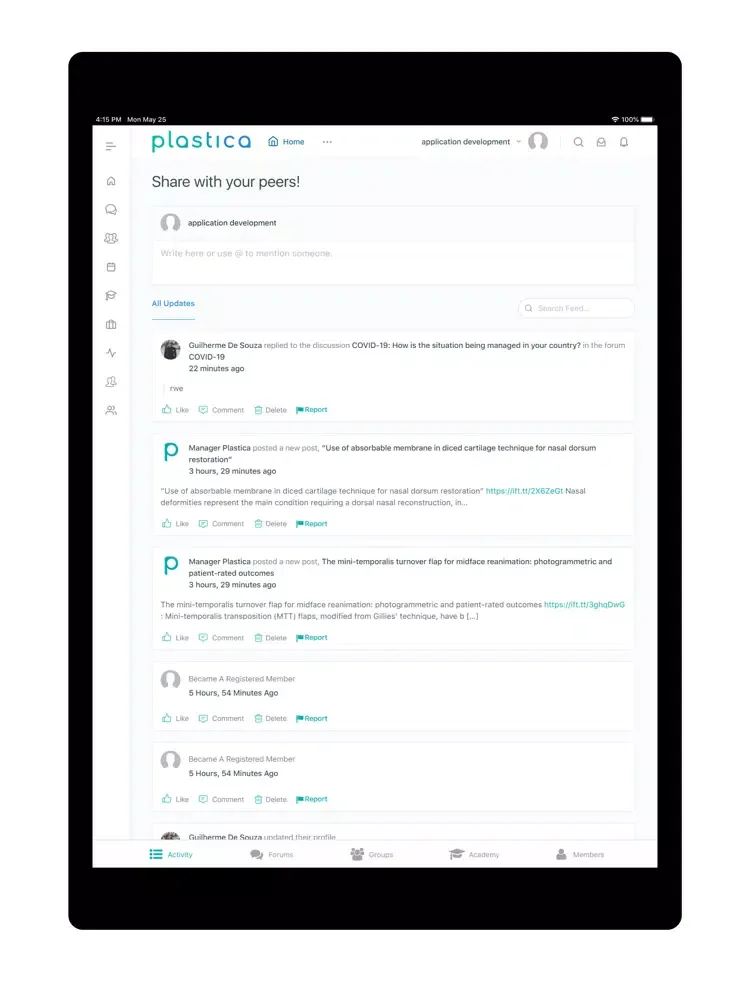 Plastica App iPad  Screenshots