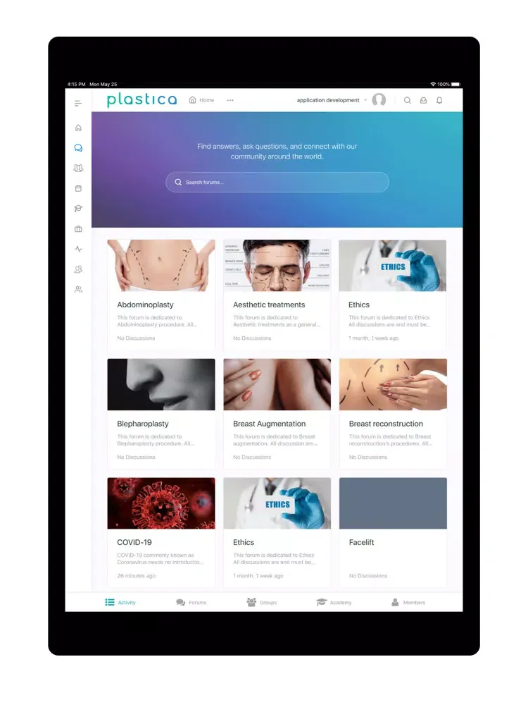 Plastica App iPad  Screenshots