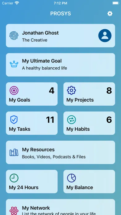 Tangkapan skrin PROSYS - Life Management Tool