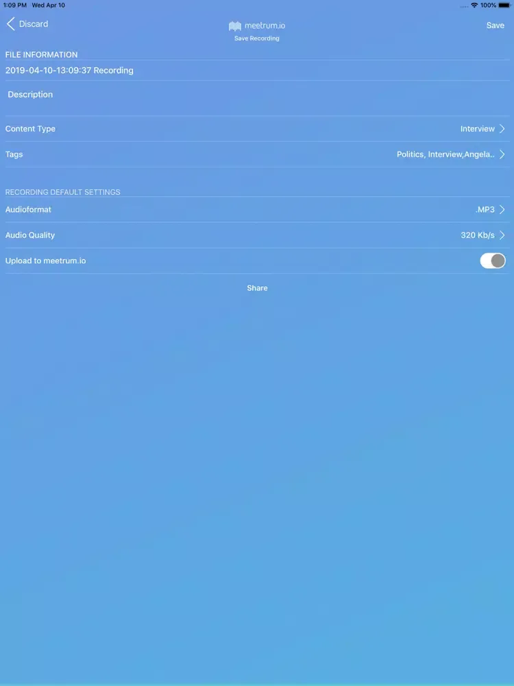 Recorder iPad  Ekran Görüntüleri