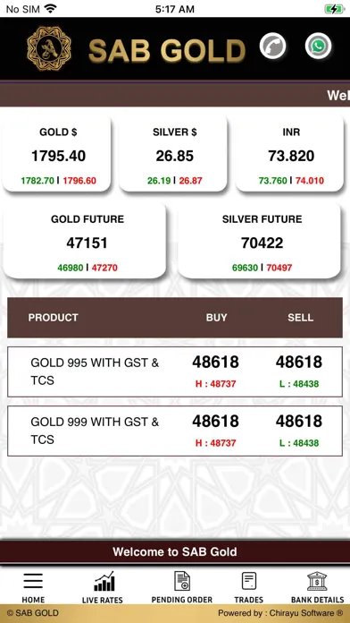 ภาพหน้าจอของ Sab Gold