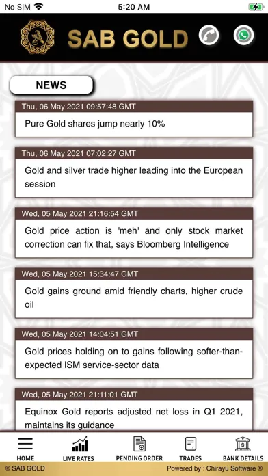 ภาพหน้าจอของ Sab Gold