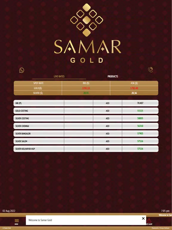 Tangkapan skrin Samar Gold iPad 