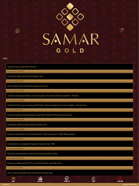 Tangkapan skrin Samar Gold iPad 
