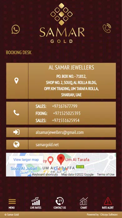 Tangkapan skrin Samar Gold