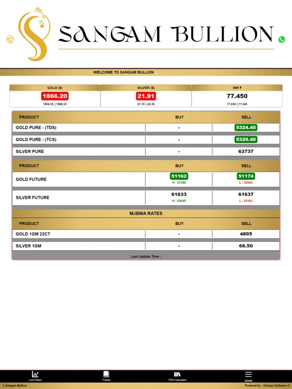 Sangam Bullion Spot iPad  Screenshots