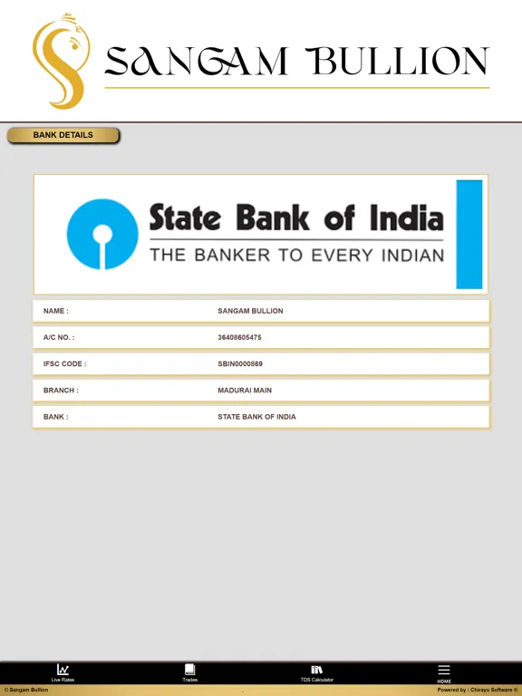Sangam Bullion Spot iPad  Screenshots