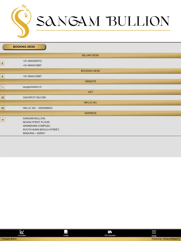 Sangam Bullion Spot iPad  Screenshots