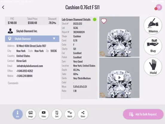 Tangkapan skrin SkyLab Diamond iPad 