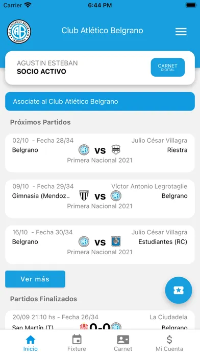 Ảnh chụp màn hình của App oficial de C.A. Belgrano