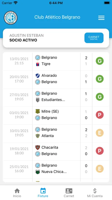 Ảnh chụp màn hình của App oficial de C.A. Belgrano