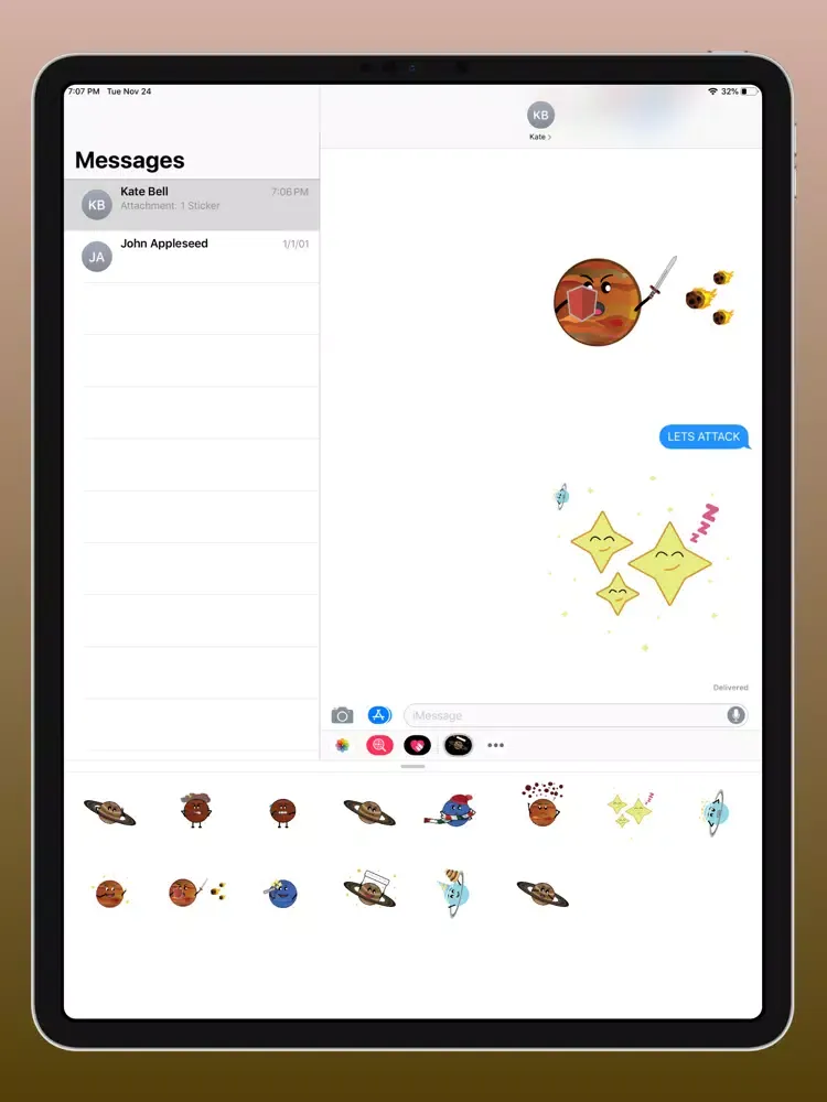 Tangkapan skrin Space Planets & Stickers iPad 