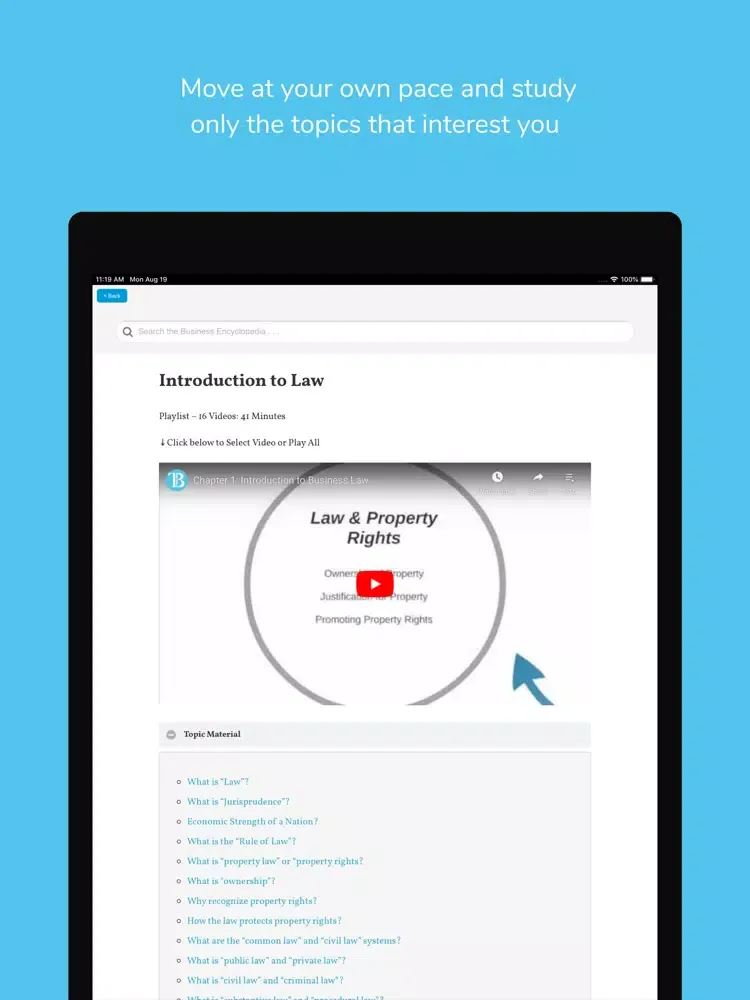 Ảnh chụp màn hình của The Business Professor iPad 