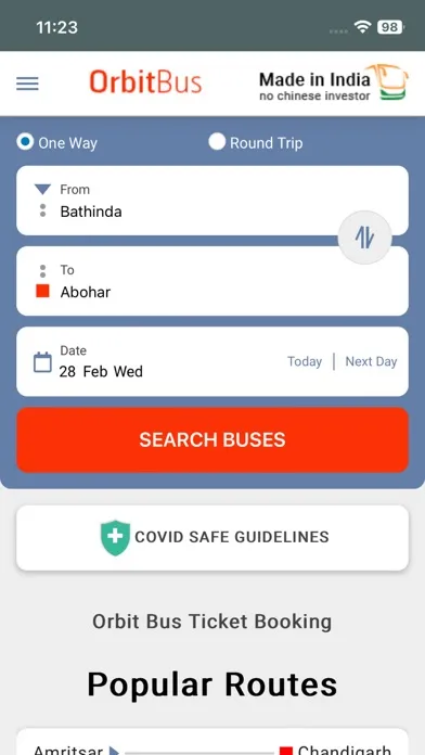 Capturas de tela do Orbit Bus