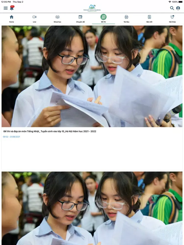 Capturas de tela do VOA - Vietnam Online Academy iPad 