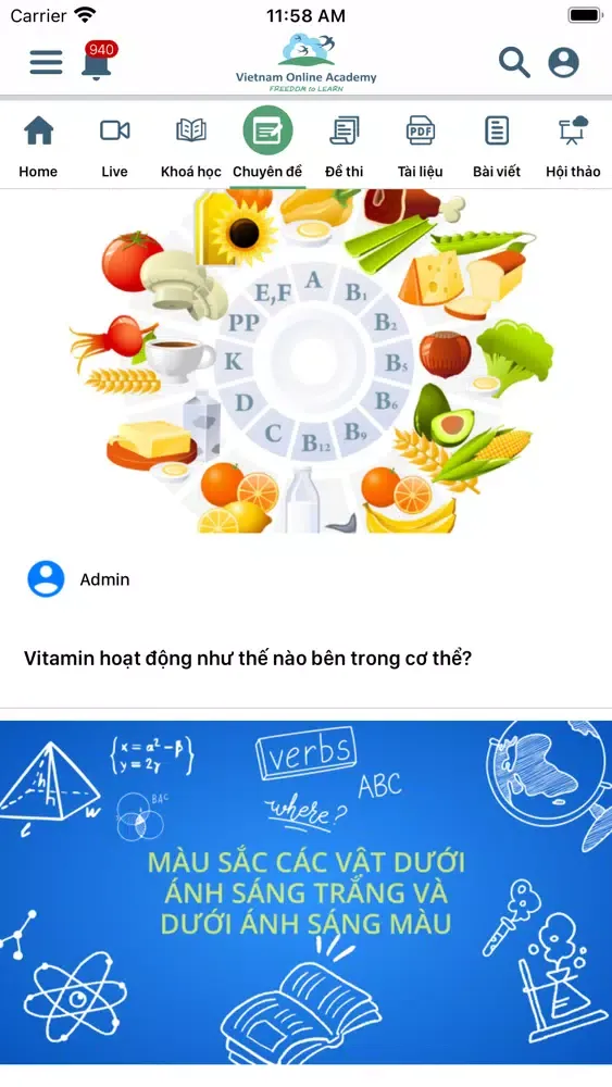 Capturas de tela do VOA - Vietnam Online Academy