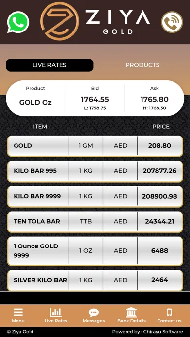 Tangkapan skrin Ziya Gold