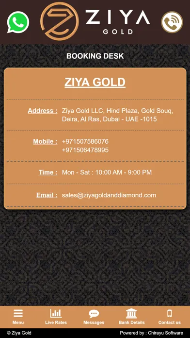 Tangkapan skrin Ziya Gold