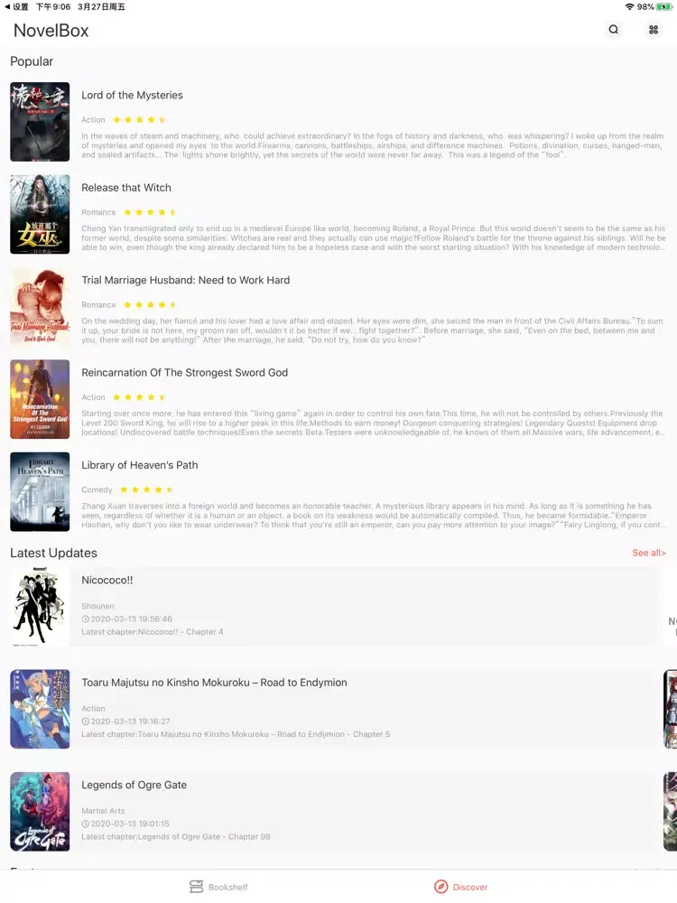 Novelbox-Read Books & Stories iPad  স্ক্রিনশট