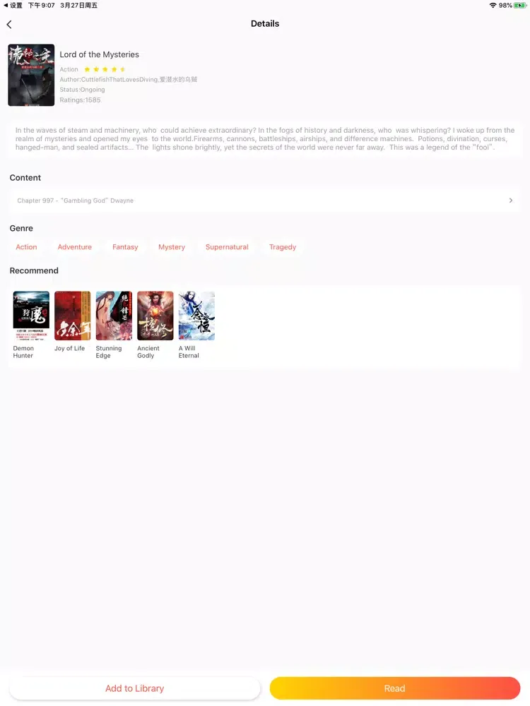 Novelbox-Read Books & Stories iPad  স্ক্রিনশট