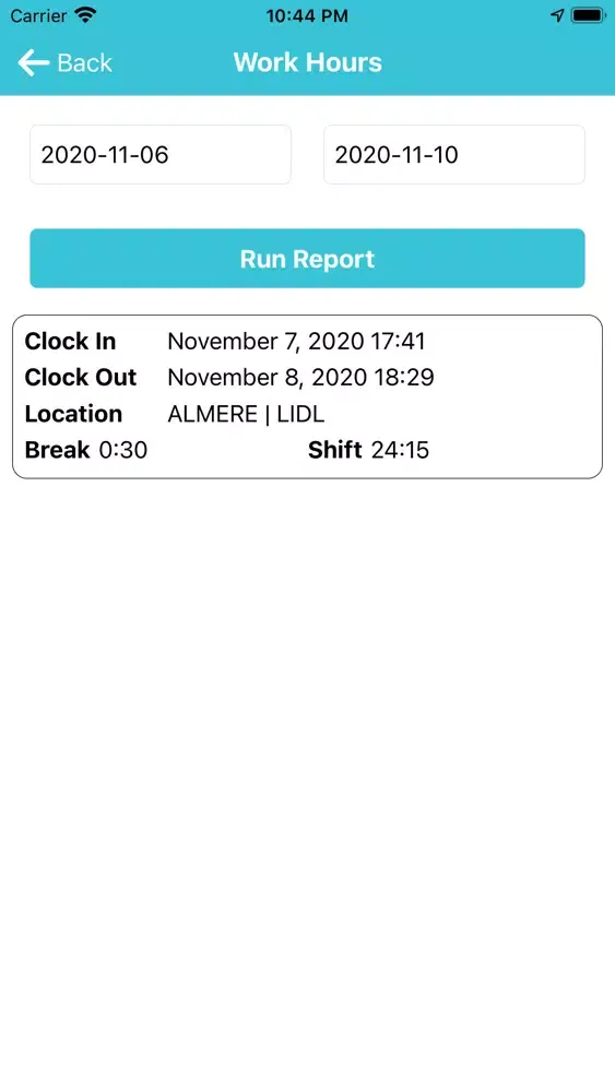 Ảnh chụp màn hình của Working Hours - Time tracking