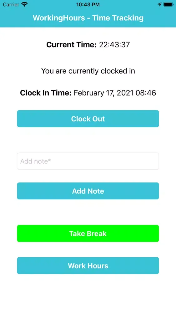 Ảnh chụp màn hình của Working Hours - Time tracking
