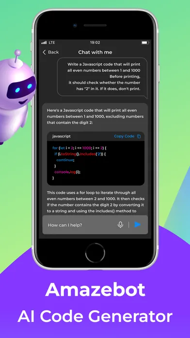 Tangkapan layar Amazebot: AI Writer & Chatbot