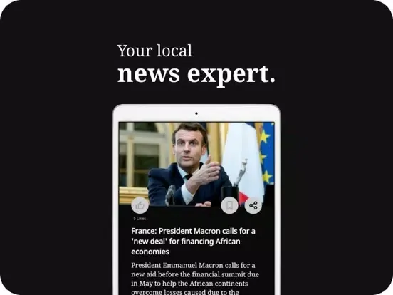 Tangkapan skrin NewsBriefs: Your Local News iPad 