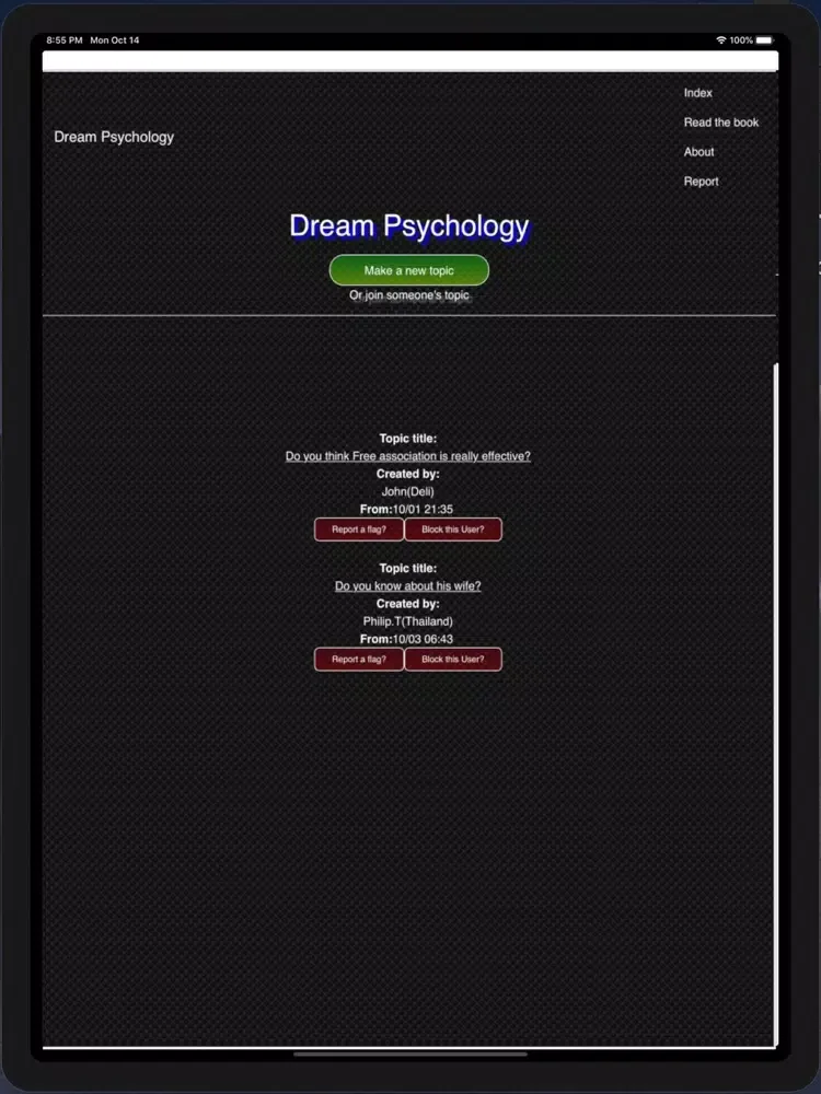 Meetup on DreamPsychology iPad 应用截图